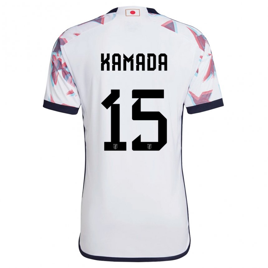 Herren Japanische Daichi Kamada #15 Weiß Auswärtstrikot Trikot 22-24 T-shirt Schweiz