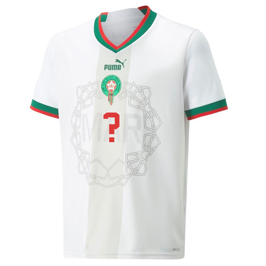 Homme Maillot Maroc Votre Nom #0 Blanc Tenues Extérieur 22-24 T-shirt Suisse