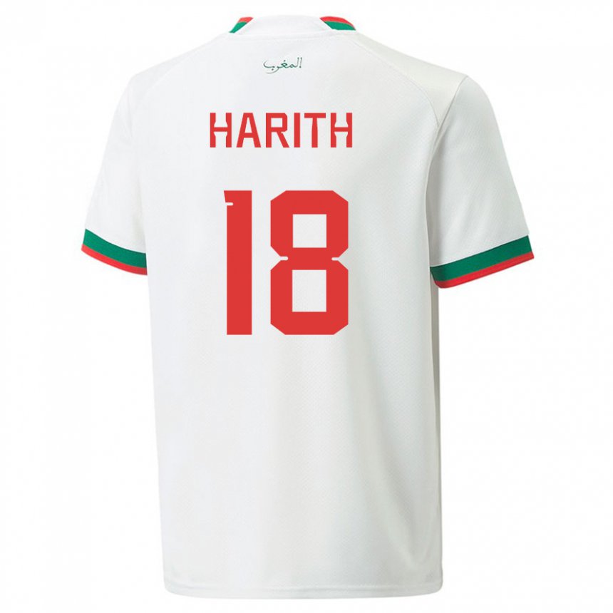 Herren Marokkanische Amine Harith #18 Weiß Auswärtstrikot Trikot 22-24 T-shirt Schweiz