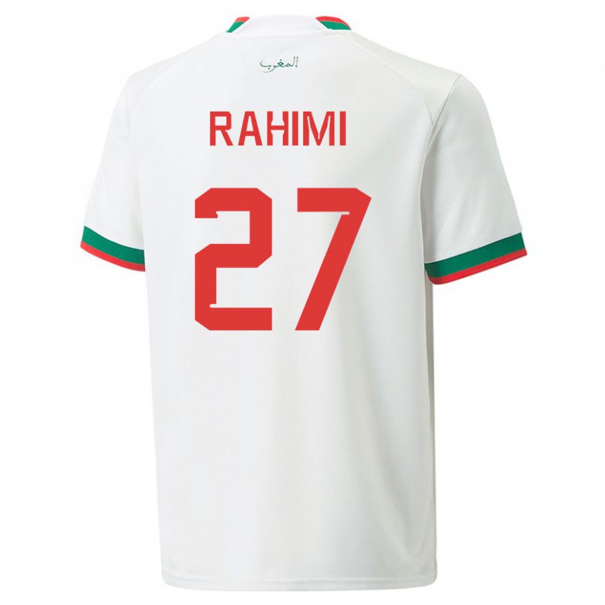 Homme Maillot Maroc Soufiane Rahimi #27 Blanc Tenues Extérieur 22-24 T-shirt Suisse