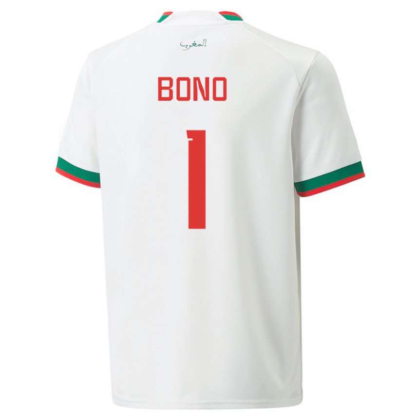 Herren Marokkanische Bono #1 Weiß Auswärtstrikot Trikot 22-24 T-shirt Schweiz