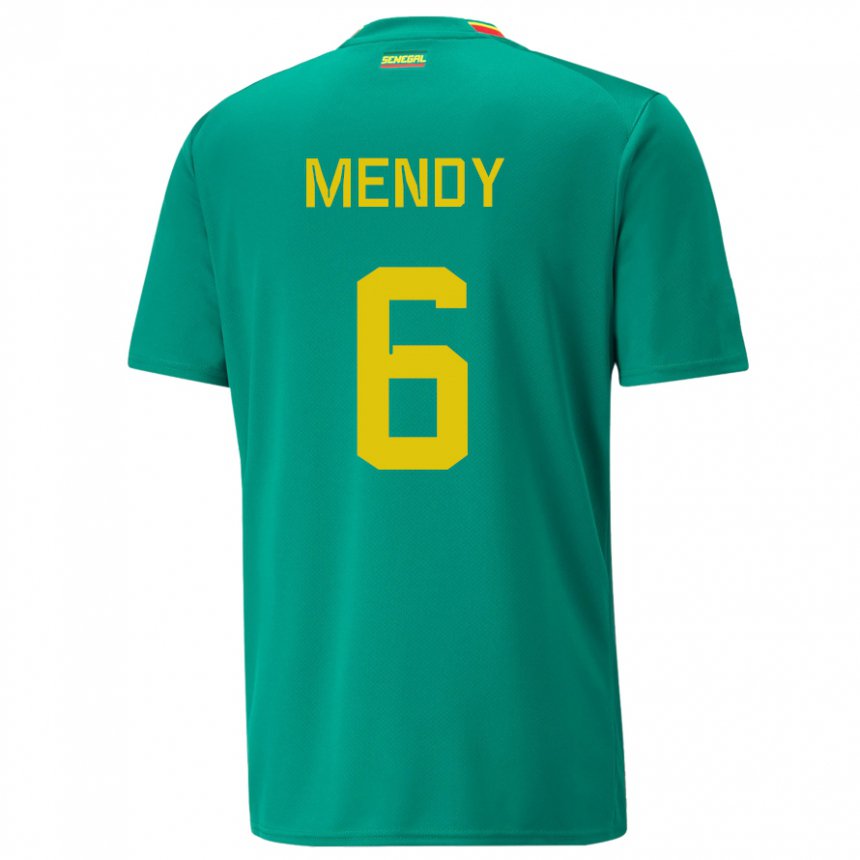 Homme Maillot Sénégal Nampalys Mendy #6 Verte Tenues Extérieur 22-24 T-shirt Suisse