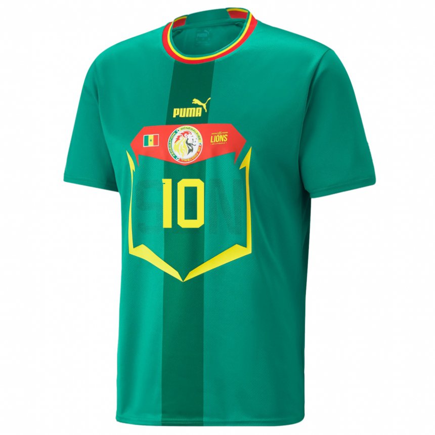 Herren Senegalesische Sadio Mane #10 Grün Auswärtstrikot Trikot 22-24 T-shirt Schweiz