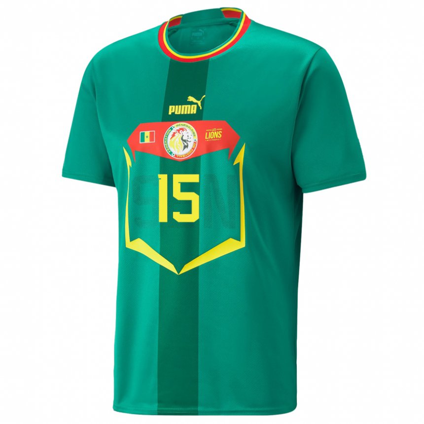 Homme Maillot Sénégal Krepin Diatta #15 Verte Tenues Extérieur 22-24 T-shirt Suisse