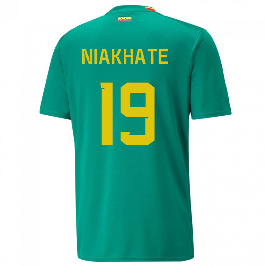 Homme Maillot Sénégal Moussa Niakhate #19 Verte Tenues Extérieur 22-24 T-shirt Suisse