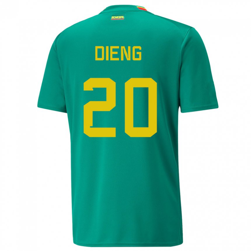 Homme Maillot Sénégal Bamba Dieng #20 Verte Tenues Extérieur 22-24 T-shirt Suisse