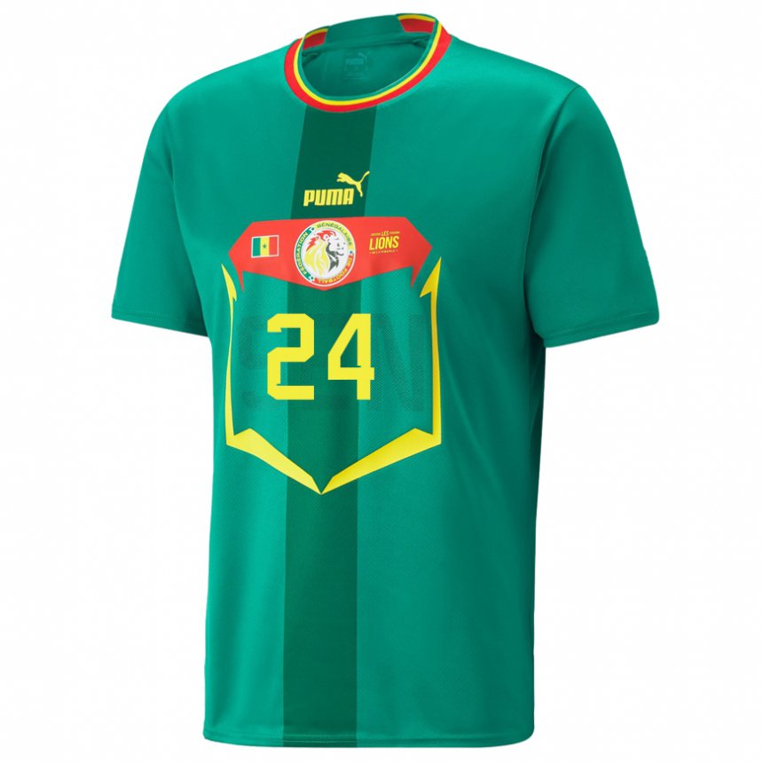 Homme Maillot Sénégal Moustapha Name #24 Verte Tenues Extérieur 22-24 T-shirt Suisse