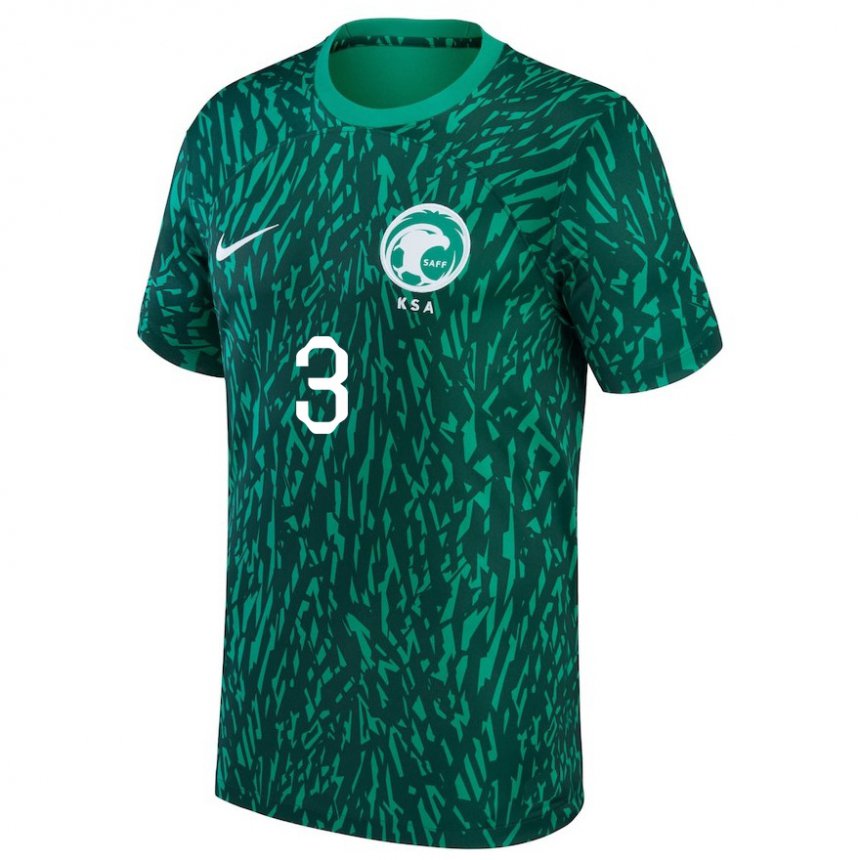 Homme Maillot Arabie Saoudite Abdullah Madu #3 Vert Foncé Tenues Extérieur 22-24 T-shirt Suisse