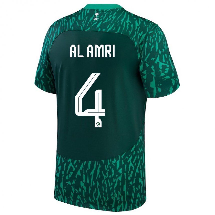 Homme Maillot Arabie Saoudite Abdulelah Al Amri #4 Vert Foncé Tenues Extérieur 22-24 T-shirt Suisse