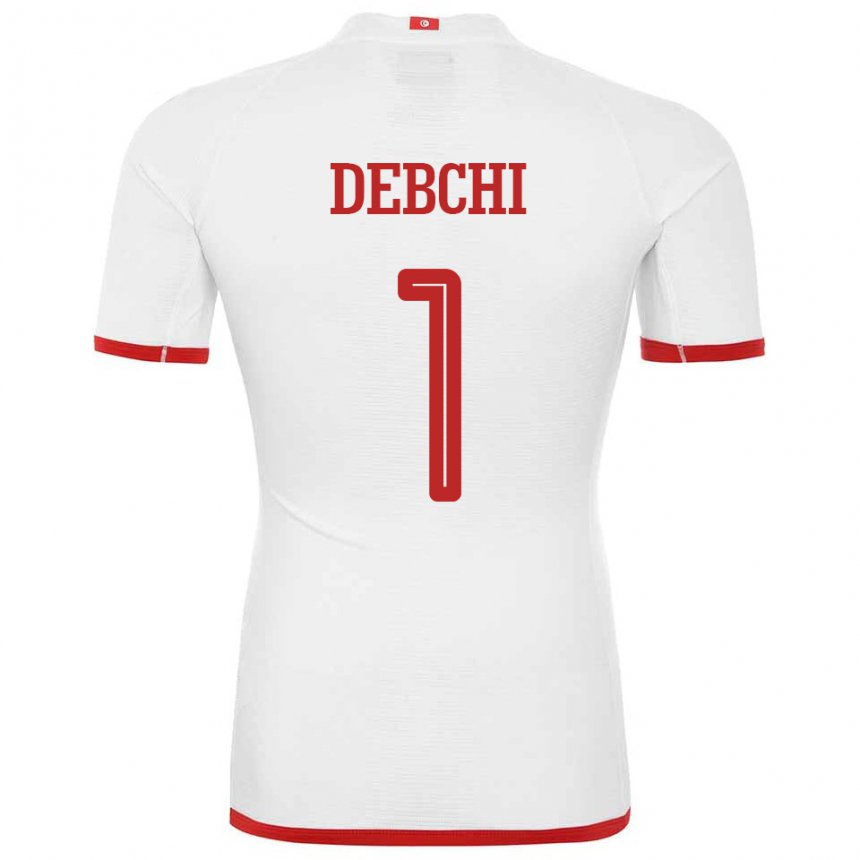 Herren Tunesische Mohamed Sedki Debchi #1 Weiß Auswärtstrikot Trikot 22-24 T-shirt Schweiz