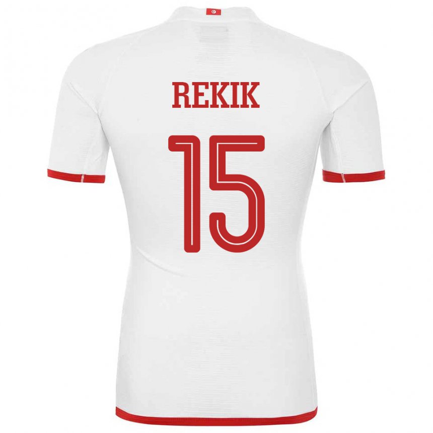 Homme Maillot Tunisie Omar Rekik #15 Blanc Tenues Extérieur 22-24 T-shirt Suisse