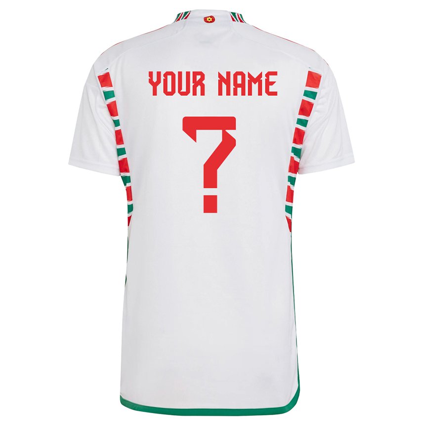 Herren Walisische Ihren Namen #0 Weiß Auswärtstrikot Trikot 22-24 T-shirt Schweiz