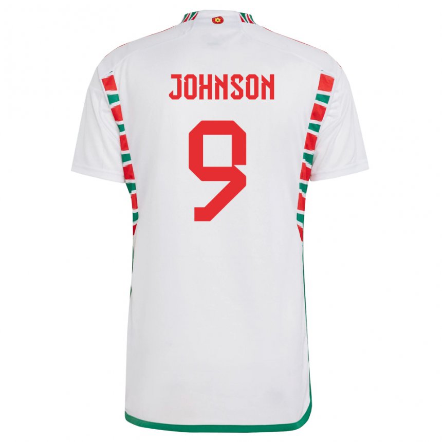 Herren Walisische Brennan Johnson #9 Weiß Auswärtstrikot Trikot 22-24 T-shirt Schweiz