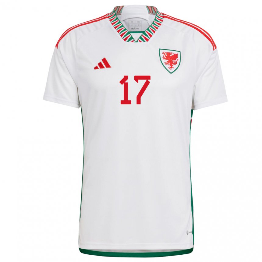 Herren Walisische Rhys Norrington Davies #17 Weiß Auswärtstrikot Trikot 22-24 T-shirt Schweiz