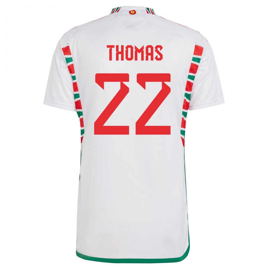 Herren Walisische Sorba Thomas #22 Weiß Auswärtstrikot Trikot 22-24 T-shirt Schweiz