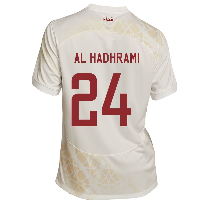 Herren Katarische Naif Abdulraheem Al Hadhrami #24 Goldbeige Auswärtstrikot Trikot 22-24 T-shirt Schweiz