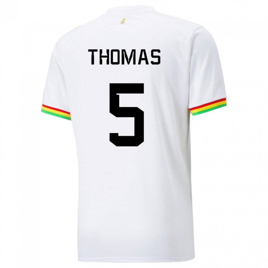 Damen Ghanaische Thomas Partey #5 Weiß Heimtrikot Trikot 22-24 T-shirt Schweiz