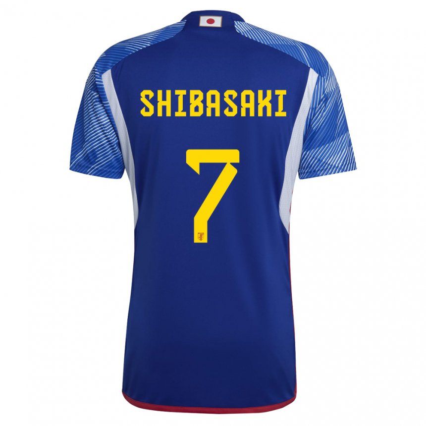 Damen Japanische Gaku Shibasaki #7 Königsblau Heimtrikot Trikot 22-24 T-shirt Schweiz