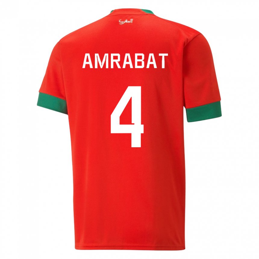Damen Marokkanische Soufiane Amrabat #4 Rot Heimtrikot Trikot 22-24 T-shirt Schweiz