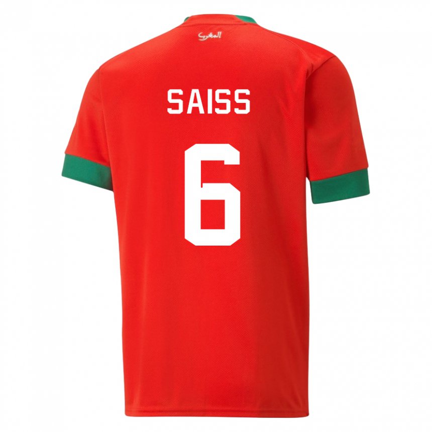 Damen Marokkanische Romain Saiss #6 Rot Heimtrikot Trikot 22-24 T-shirt Schweiz
