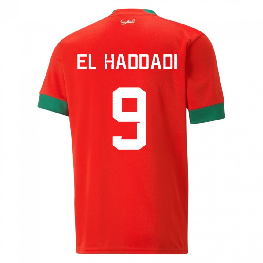 Damen Marokkanische Munir El Haddadi #9 Rot Heimtrikot Trikot 22-24 T-shirt Schweiz