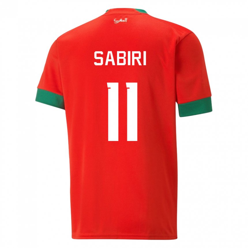 Femme Maillot Maroc Abdelhamid Sabiri #11 Rouge Tenues Domicile 22-24 T-shirt Suisse