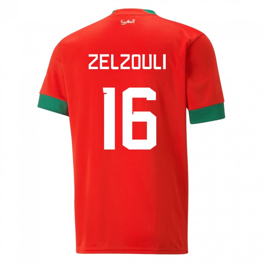 Damen Marokkanische Abdessamad Zelzouli #16 Rot Heimtrikot Trikot 22-24 T-shirt Schweiz
