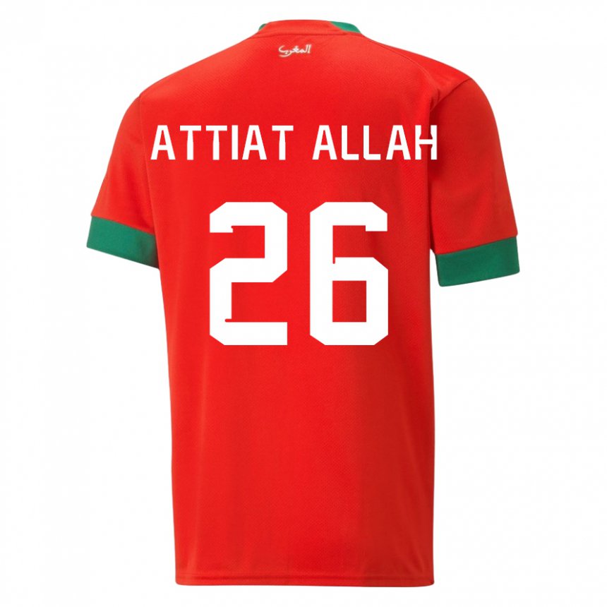Damen Marokkanische Yahia Attiat-allah #26 Rot Heimtrikot Trikot 22-24 T-shirt Schweiz