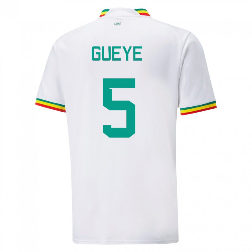 Damen Senegalesische Idrissa Gueye #5 Weiß Heimtrikot Trikot 22-24 T-shirt Schweiz