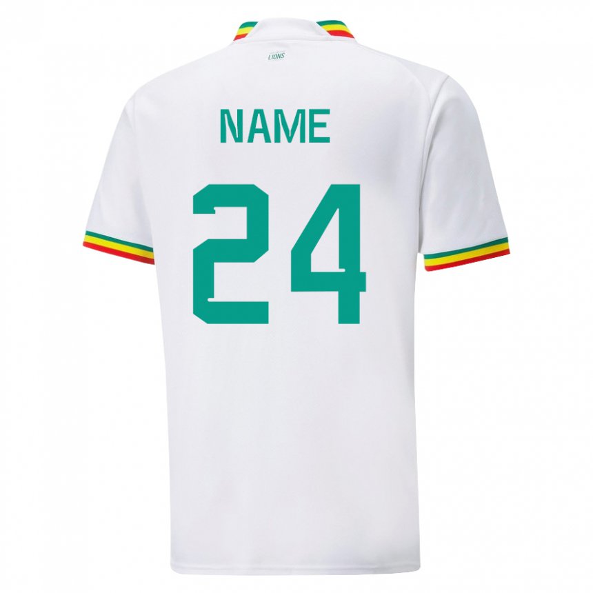 Femme Maillot Sénégal Moustapha Name #24 Blanc Tenues Domicile 22-24 T-shirt Suisse