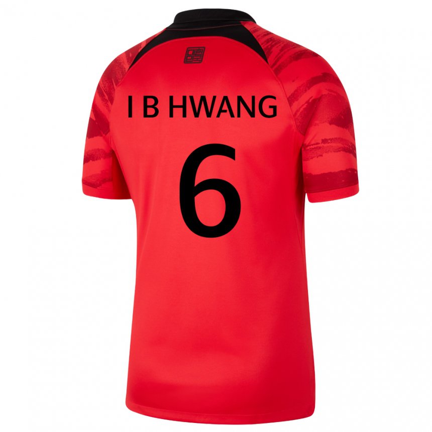 Damen Südkoreanische In-beom Hwang #6 Rot Schwarz Heimtrikot Trikot 22-24 T-shirt Schweiz