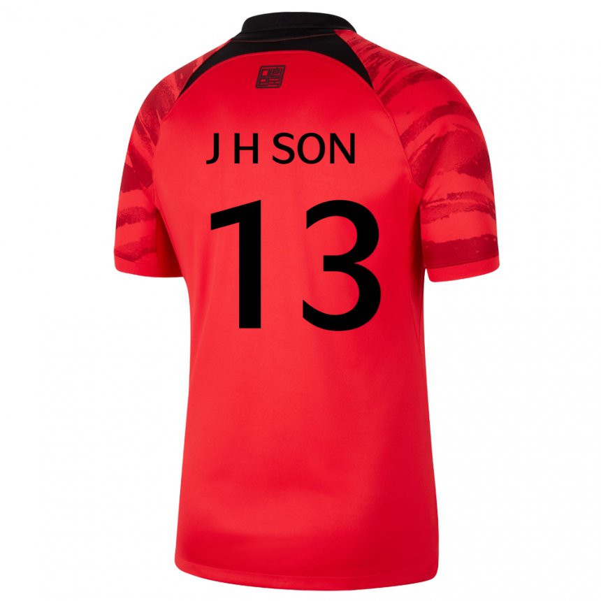 Damen Südkoreanische Jun-ho Son #13 Rot Schwarz Heimtrikot Trikot 22-24 T-shirt Schweiz