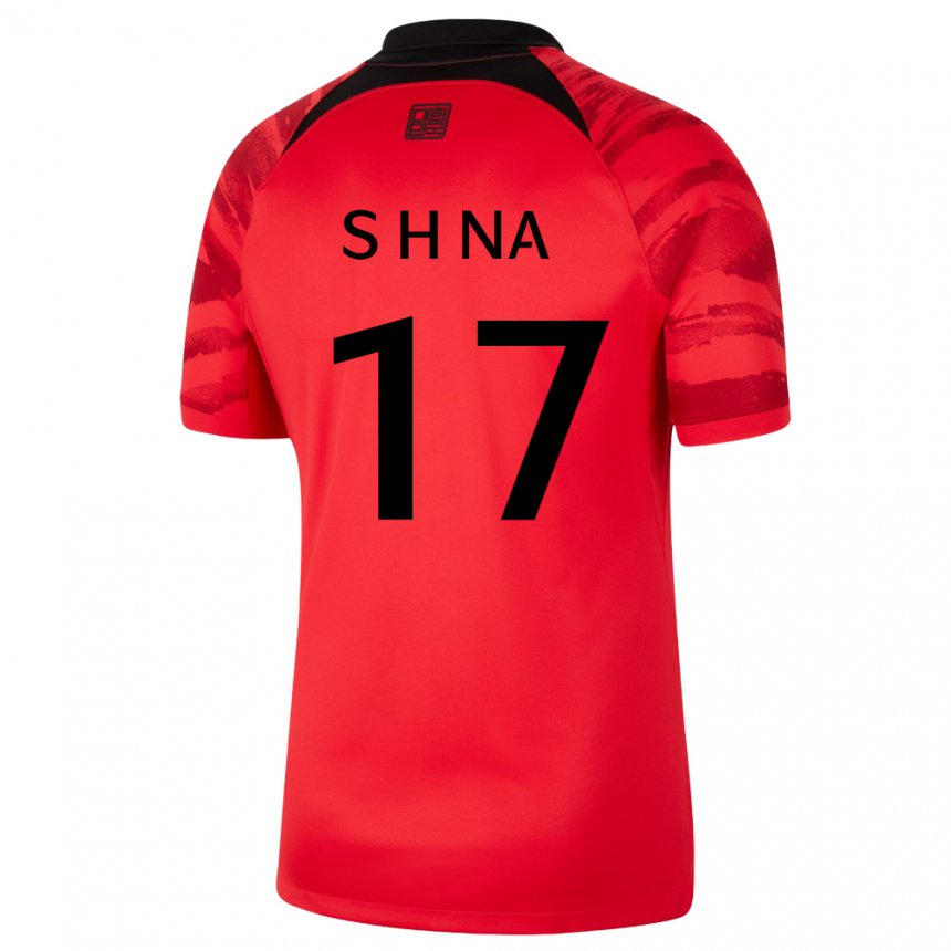 Damen Südkoreanische Sang-ho Na #17 Rot Schwarz Heimtrikot Trikot 22-24 T-shirt Schweiz