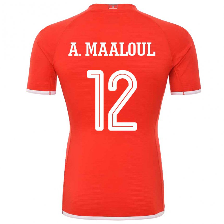 Damen Tunesische Ali Maaloul #12 Rot Heimtrikot Trikot 22-24 T-shirt Schweiz