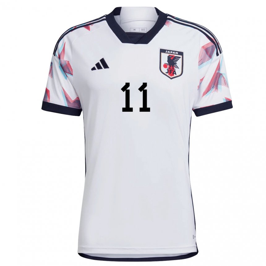 Damen Japanische Takefusa Kubo #11 Weiß Auswärtstrikot Trikot 22-24 T-shirt Schweiz