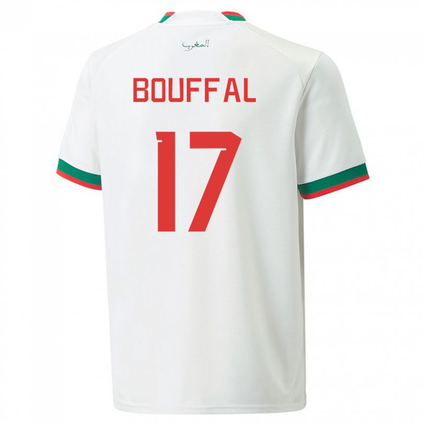 Femme Maillot Maroc Soufiane Bouffal #17 Blanc Tenues Extérieur 22-24 T-shirt Suisse