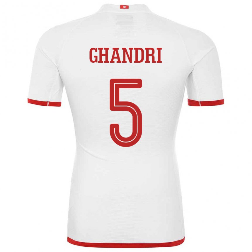 Damen Tunesische Nader Ghandri #5 Weiß Auswärtstrikot Trikot 22-24 T-shirt Schweiz