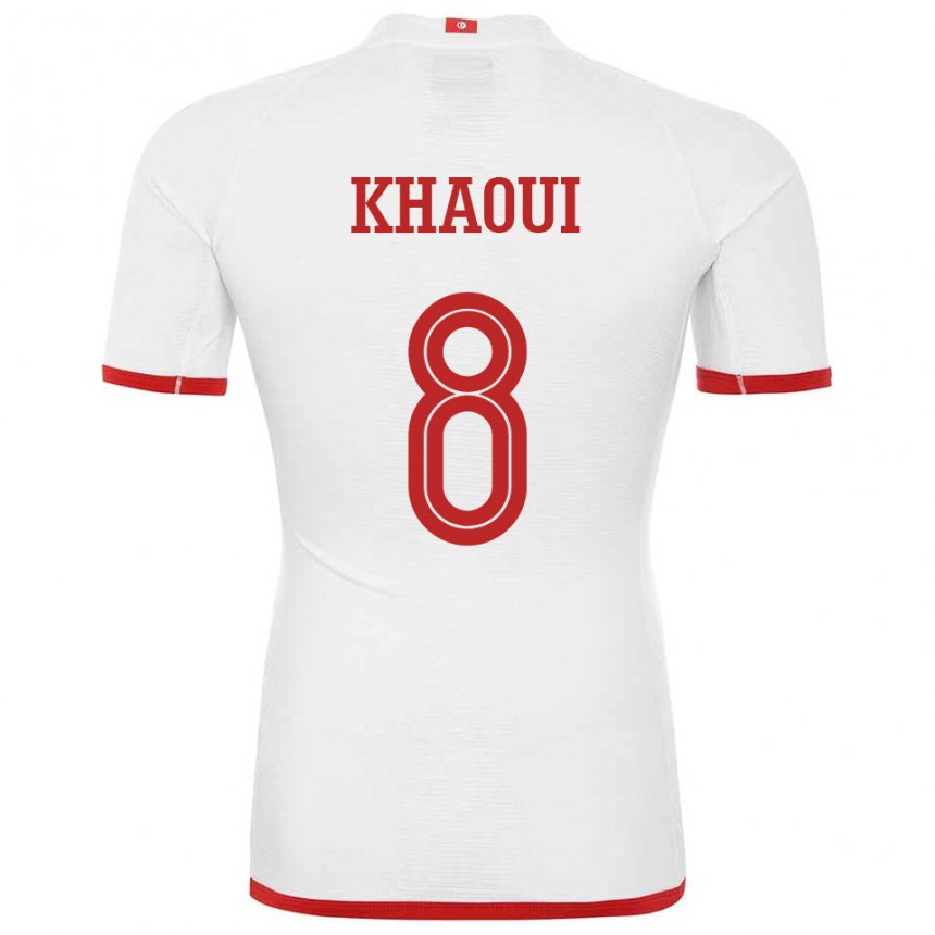 Damen Tunesische Saif Eddine Khaoui #8 Weiß Auswärtstrikot Trikot 22-24 T-shirt Schweiz