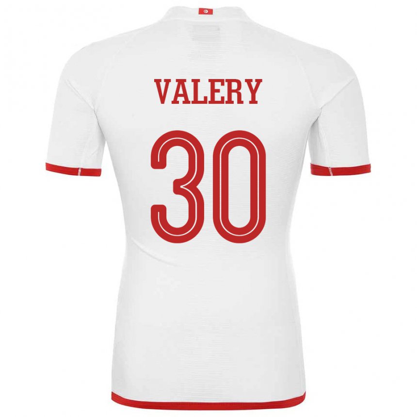 Damen Tunesische Yann Valery #30 Weiß Auswärtstrikot Trikot 22-24 T-shirt Schweiz