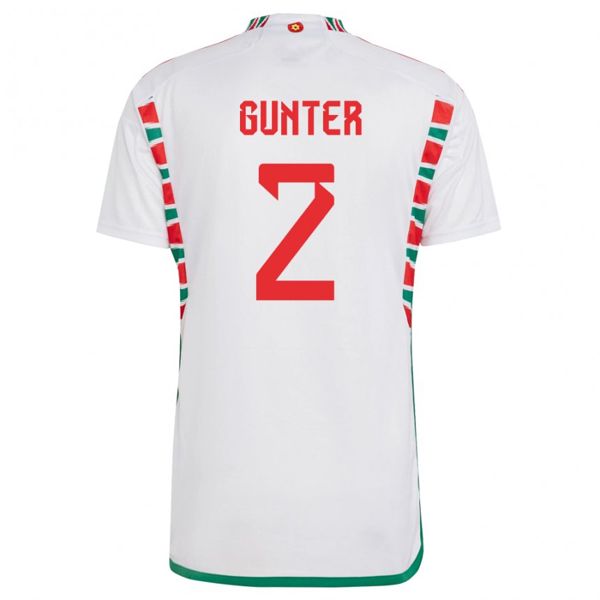 Damen Walisische Chris Gunter #2 Weiß Auswärtstrikot Trikot 22-24 T-shirt Schweiz