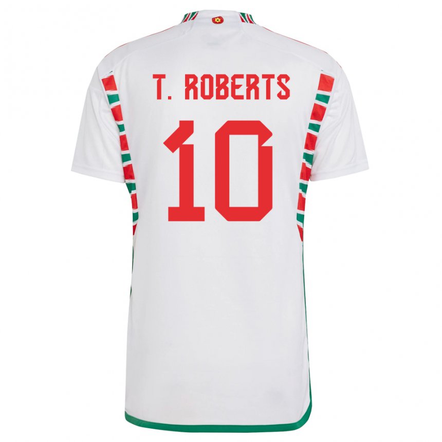 Damen Walisische Tyler Roberts #10 Weiß Auswärtstrikot Trikot 22-24 T-shirt Schweiz