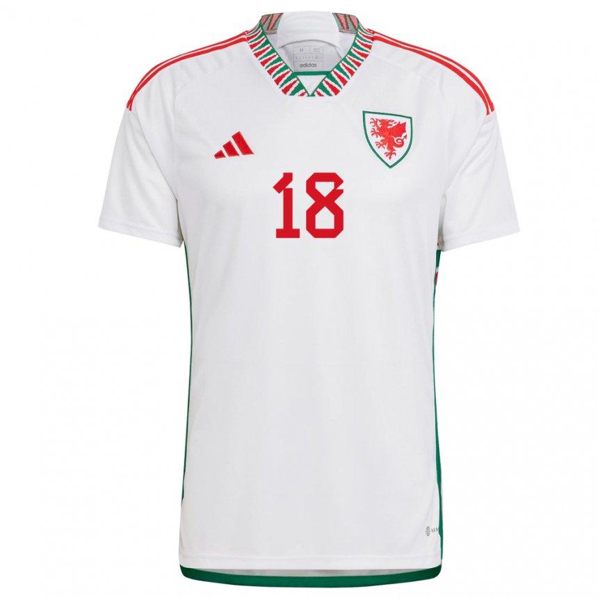 Damen Walisische Jonathan Williams #18 Weiß Auswärtstrikot Trikot 22-24 T-shirt Schweiz