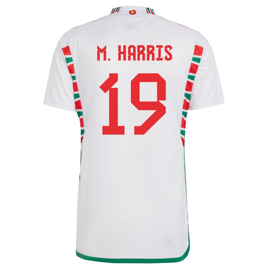 Damen Walisische Mark Harris #19 Weiß Auswärtstrikot Trikot 22-24 T-shirt Schweiz