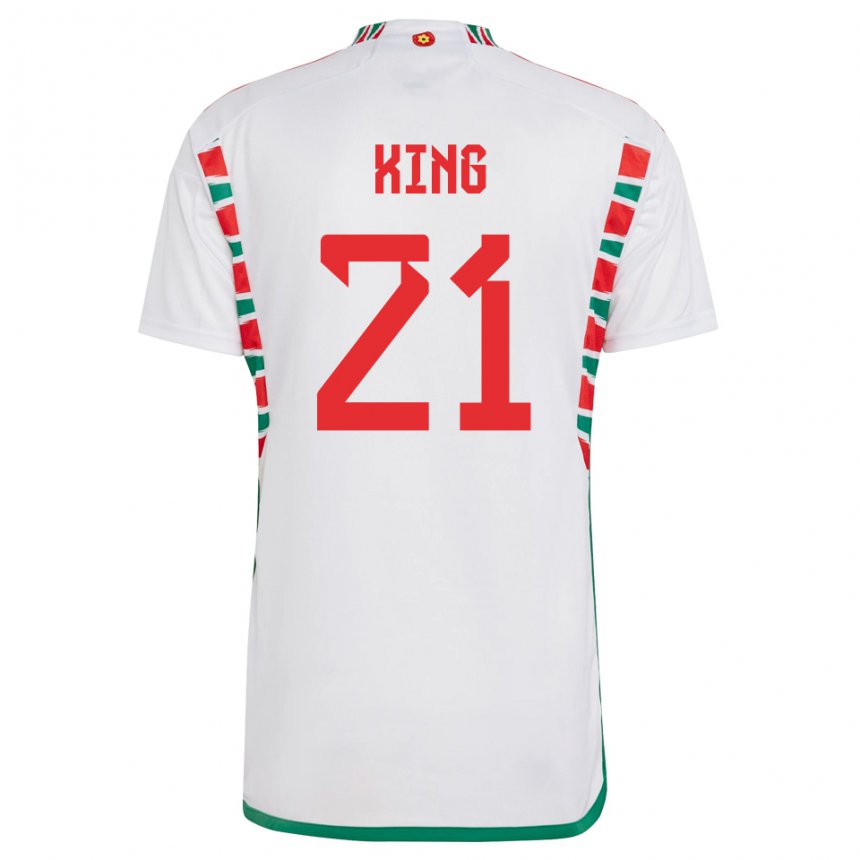 Damen Walisische Tom King #21 Weiß Auswärtstrikot Trikot 22-24 T-shirt Schweiz