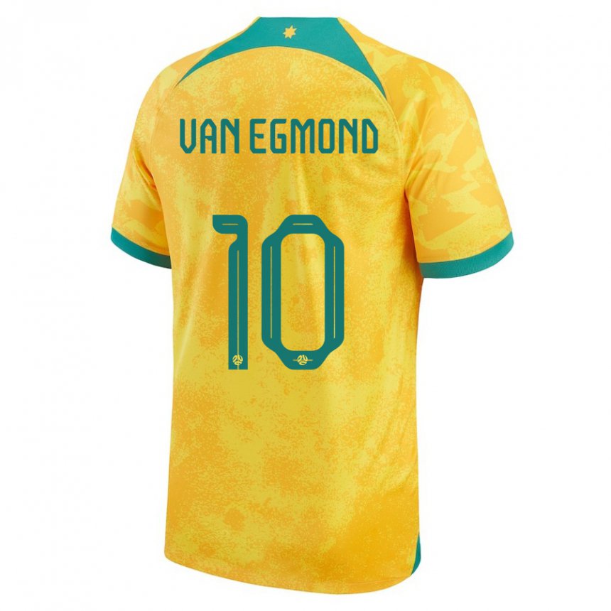 Enfant Maillot Australie Emily Van Egmond #10 Doré Tenues Domicile 22-24 T-shirt Suisse