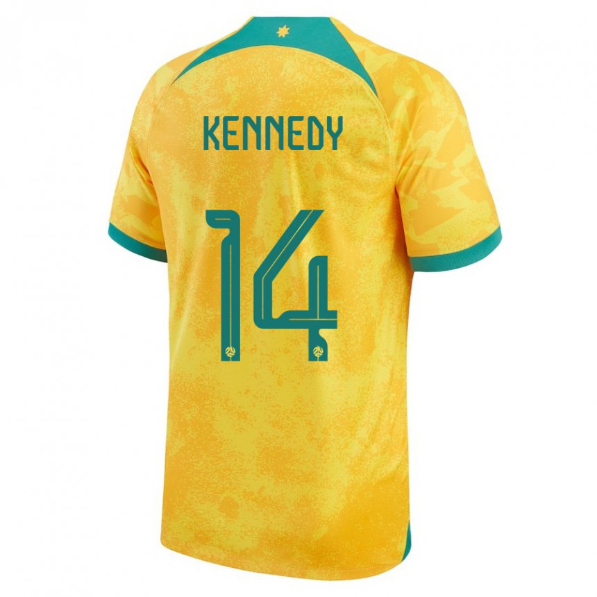 Kinder Australische Alanna Kennedy #14 Gold Heimtrikot Trikot 22-24 T-shirt Schweiz