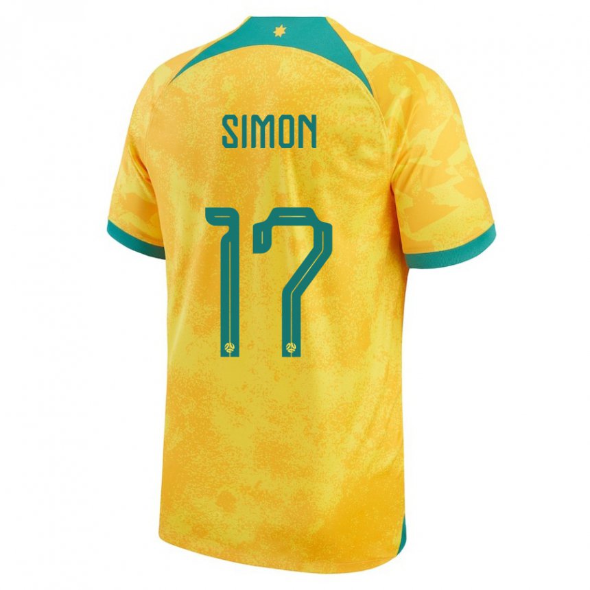 Kinder Australische Kyah Simon #17 Gold Heimtrikot Trikot 22-24 T-shirt Schweiz