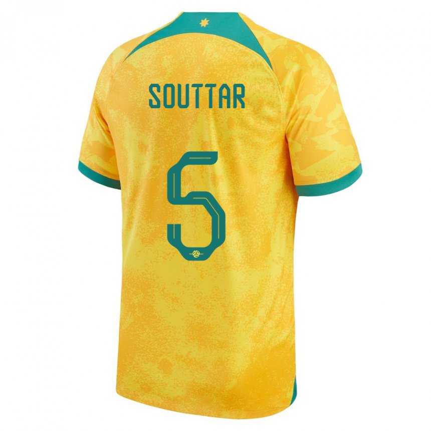 Enfant Maillot Australie Harry Souttar #5 Doré Tenues Domicile 22-24 T-shirt Suisse