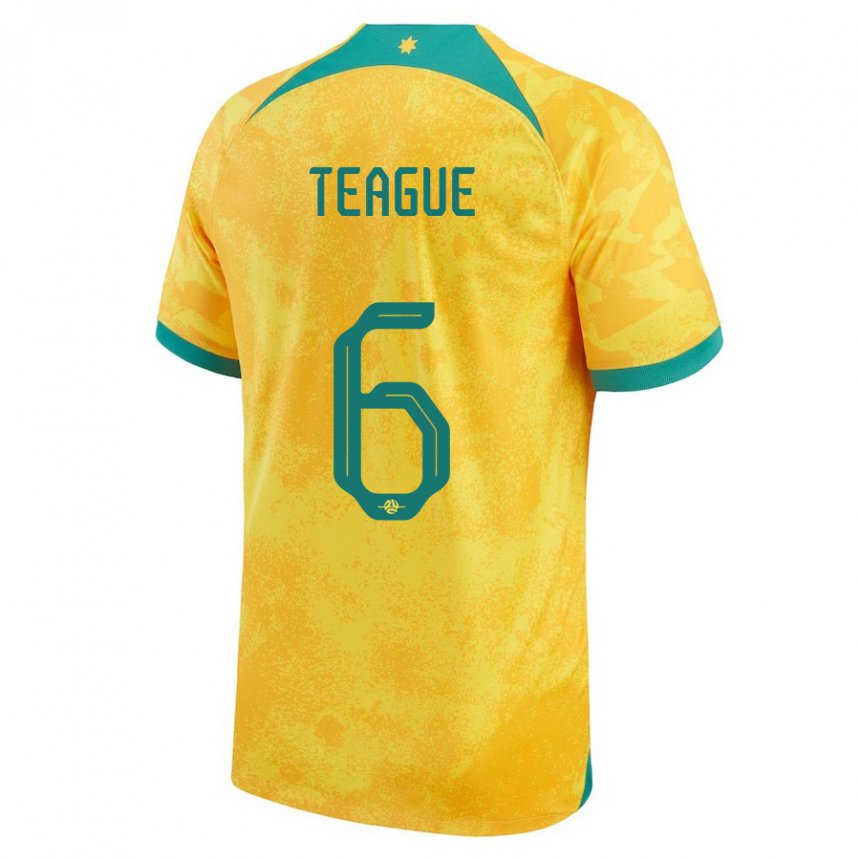 Kinder Australische Ryan Teague #6 Gold Heimtrikot Trikot 22-24 T-shirt Schweiz