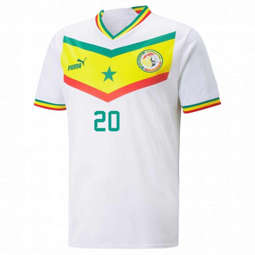 Enfant Maillot Sénégal Amadou Ciss #20 Blanc Tenues Domicile 22-24 T-shirt Suisse